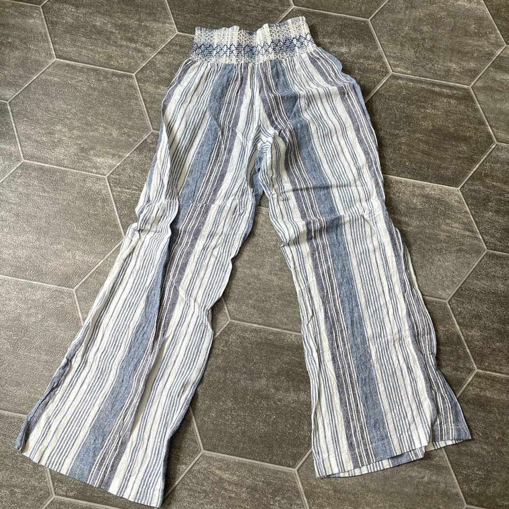 Elastic waist linen pants- size small - Picture 2 of 3